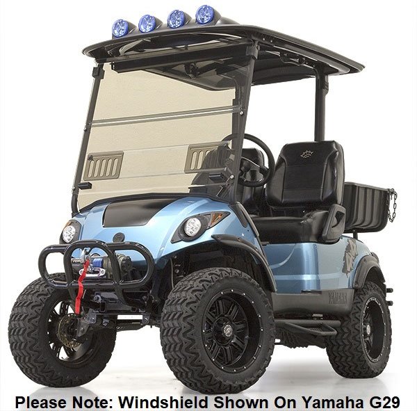 09-008 Tinted E-Z-GO TXT 1/4″ Fold-Down Windshield with Vents