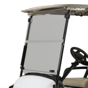 09-025 Windshield, Yamaha Drive2 , Fold Down, Tinted, 1/4", Rubber Trim